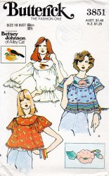 3851 BETSEY JOHNSON SWEET PULLOVER PEASANT BLOUSE PATTERN 8